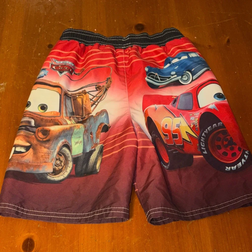 Disney Radiator Springs Cars Red Kids Swin Shorts Size 4T - Picture 3 of 3